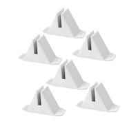 DIKACA 6pcs White Plastic Garden Fence Base Picket Fence Support Feet for Christmas Tree and Screen Panel Holder Triangle Post Anchor for Outdoor Privacy Divider