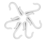 DIKACA 6pcs White S Hooks for Hanging Over Cabinet Door and Kitchen Wall Plastic Multipurpose Rod and Pan Hooks with Safety Buckle Compact Wardrobe and Basket Organizers for Home Storage