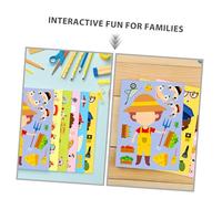 DIKACA 6sets Career Dress Up Sticker Puzzle Kits for Interactive DIY Occupational Sticker Book with Bright Designs Educational Family Activity Enhancing Motor Skills and Teamwork