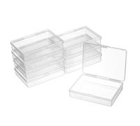 DIKACA 8 Pcs Small Clear Plastic Storage Boxes with Lids Portable Compact Trinket Organizers for Jewelry Playing Cards and Small Accessories Stackable Transparent Cases for Easy Sorting