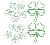 DIKACA 80pcs Green Four Leaf Clover Paper Clips Metal Leaf Shape Bookmark Clips for Office and School Use St Patrick’s Day Decorative