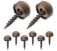 DIKACA 8pcs 9mm Brass Decorative Screws with Caps, Self-tapping Mirror Mounting Fasteners, Antique Copper Finish, Suitable for Glass Mirrors and Furniture Fixings
