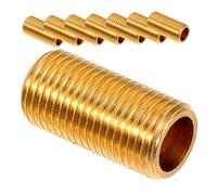 DIKACA 8pcs Brass Hollow Lamp Rod Coupling Threaded Connector for Lighting Fixture Repair DIY Hardware with Precise Metric Threads and Hollow Interior for Cable Passage