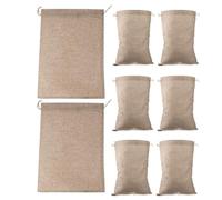 DIKACA 8pcs Reusable Burlap Bags with Drawstring Closure Portable Vegetable Storage Sacks for Fruits and Home Organization Tear-resistant Eco-friendly Jute Pouches