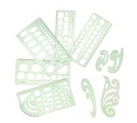 DIKACA 9pcs Geometric Stencils Drawing Templates Circle and Oval Rulers for Artists Architects Students Lightweight Plastic Drafting Tools for Office School Home Use
