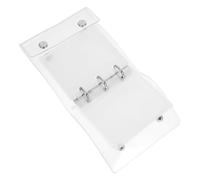 DIKACA A8 Mini 3-Ring Soft Binder Cover with Snap Button Closure, Refillable Folder Protector with 20 Pockets, Silver Flexible Round Ring Binder for Office and School Use