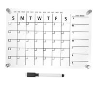 DIKACA Acrylic Dry Erase Board with Whiteboard Pen and Push Pins Transparent Weekly Planner for Wall Whiteboard for Home Office School Productivity and Message Writing