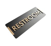 DIKACA Acrylic Restroom Sign with Clear Text for Office Business Public Spaces Modern Wall-mounted Unisex Toilet Signage Clean Bathroom Door Identification