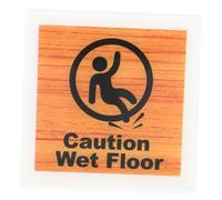 DIKACA Acrylic Wet Floor Sign Wall Mount Caution Slippery Floor Warning for Restaurant Business Bright Safety Notice Keep Clear Sign for Indoor Outdoor Use