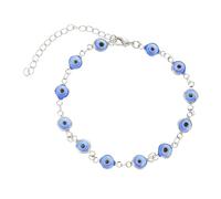 DIKACA Adjustable Evil Eye Bracelet for Women Vintage Blue Glass Bead Wristband Skin-friendly Summer Beach Jewelry Handmade Copper Charm for Daily Wear and Special Occasions