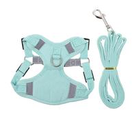 DIKACA Adjustable Lightweight Cat Harness with Reflective Strips for Night Safety Kitten Traction Vest Strap Portable Chest Strap Leash for Comfortable Outdoor Walking