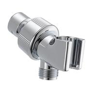 DIKACA Adjustable Shower Arm Mount Holder with Brass Swivel Ball Joint Polished Abs and Copper Tee Adapter Screw Bracket for Bathroom Shower Head Attachment Rust-Resistant and Easy