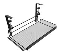 DIKACA Adjustable Under Desk Wire Basket Organizer for Office Storage Large Black Hanging Shelf for Files Stationery and Document Management Suitable for Desks