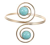 DIKACA Adjustable Womens Armlet Bracelet Lightweight Cuff Bangle with Turquoise Spiral Design Comfortable Open Arm Band Jewelry for Women Gift