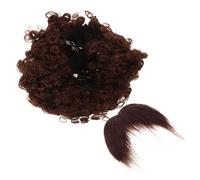 DIKACA Afro Wig Kit Hair Accessory Afro Costume Wigs Curly Costume Beard Fake Mustaches Fake Beard Realistic Party for Party Brown Polypropylene Chemical Fiber Yarn