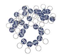 DIKACA Aluminum Number Tags Set 1-30 Blue Metal Id with Key Rings for Office, Home, Hotel Key Tracking and Luggage Labeling