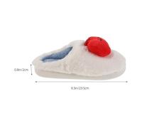 DIKACA Apple Shaped Plush Slippers for Couples Cozy Fuzzy Cartoon Fruit Design Warm Indoor House Shoes with Non-slip Sole Soft Fluffy Winter Floor Slippers