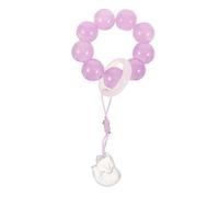 DIKACA Beaded Rosary Finger Ring with Fox Pendant Comfortable Prayer Beads Ring for Women Classic Purple Spiritual Jewelry for Catholic and Daily Wear