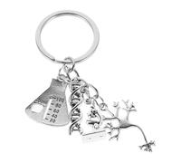DIKACA Biology Keychain for Science Teachers Students Microscope Dna Nerve Cell Human Skeleton Science Keychain Necklace Teacher Appreciation for Backpacks Bags Car Pendant