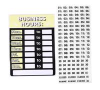 DIKACA Business Hours Sign PVC Material Erasable Opening Sign for Shop Window Store Bank Adhesive Backing Easy to Update and Remove Practical Display for Business Opening Hours