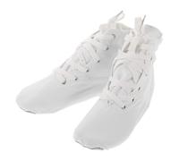 DIKACA Canvas Jazz Shoes for Women Ballet Dance Ankle Boots Split Sole Lace Up Breathable Ballet Sneakers Adult and High Top Dance Shoes Size 35 White