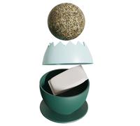 DIKACA Catnip Ball for Indoor Cats, Egg-shaped Sturdy Cat Chew Ball with Natural Catnip, Kitten Teething and Play in Matcha Green