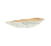 DIKACA Ceramic Bird Feeder Tray Glaze Outdoor Butterfly Feeder Decorative Water Dish for Garden Patio Backyard