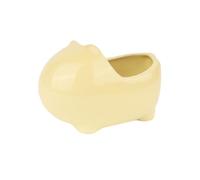 DIKACA Ceramic Hamster Bathtub Pet Bathing Tub Cooling Nest House Light Yellow Smooth Surface Easy to Clean Portable Small Animal Wash Container