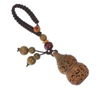 DIKACA Chinese Style Hollow Sandalwood Gourd Keychain Small Wooden Pendant Fragrant Sachet Bag Charm Sustainable Natural Wood Accessory for Men Car Keys