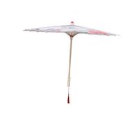 DIKACA Chinese Style Photo Prop Umbrella Traditional Cloth Oil Paper Parasol for Photography Stage Decor and Costume Drama with Smooth Handle Asian Theme Dance and Wedding Random Color