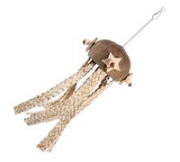 DIKACA Cocoanut Shell Parrot Foraging Hanging Bird Cage Shredding Chew with Tassel Safe Material Healthy Claw Beak Exercise for Cockatiels and All Parrots