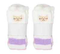 DIKACA Coral Fleece Over Knee Socks Women Warm Winter Stockings Soft Thermal Knee High Sleep Socks for Cold Weather Cozy Fall Spring Foot Insulation