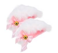 DIKACA Cosplay Cat Ears Hairpin with Bell Lightweight Imitation Rabbit Clips for Halloween Costume Party Cute Adorable Cat Ear Headdress Accessories for Women