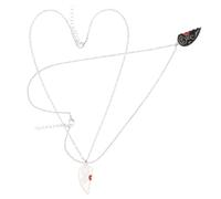 DIKACA Couples Matching Heart Pendant Necklace Alloy Love Necklace for Friends and Partners Expressing Connection and Commitment Daily Wear Jewelry