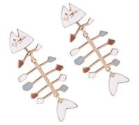 DIKACA Creative Fish Bone Dangle Earrings for Women Stylish Statement Jewelry Comfortable Lightweight for Travel Party and Daily Wear Unique Fashion Accessory