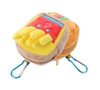 DIKACA Creative Food Themed Coin Purse with Hook Cute Hamburger Fries Bag Charm for Handbag Backpack Durable Wallet Keychain for Quick Access and Stylish Storage
