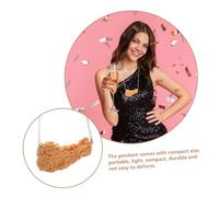 DIKACA Creative Fried Chicken Necklace for Women and Men Unique Costume Jewelry Pendant Funny Party Accessory for Dancing Clubs Bars Lightweight and Easy to Wear