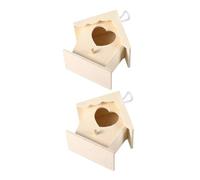 DIKACA Creative Wooden Hanging Bird Feeder with Heart-shaped Nest Wooden Bird Houses with Sturdy Rope for Outdoor Garden Tree Wall Unique Design