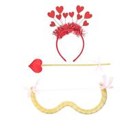DIKACA Cupid Bow and Arrow Props for Valentine's Day Cosplay Costume Set Heart Headband Party Supplies for Women and Girls