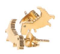 DIKACA Cute Dinosaur Stud Earrings for Women in Golden Stainless Steel, Not Easy to Fade Or Deform, for Graduation and Ceremony, Fashionable and Versatile Ear Jewelry