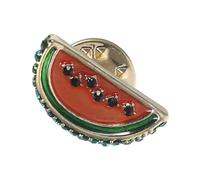 DIKACA Cute Japanese Miniature Watermelon Pin Dual Function Lapel Brooch for Women Chic Fruit Badge for Beach Parties and Map Decor Unique Stylish Accessory for Family Gatherings and