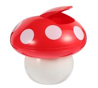 DIKACA Cute Mushroom Shaped Small Desktop Trash Can Compact Red and White Mini Garbage Bin for Office Bedroom Convenient Small Trash Container with Charming Design and Space-saving