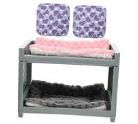 DIKACA Detachable Plastic Hamster Hideout Bed for Small Pets Comfortable Cage Sleep Nest for Hamsters Rabbits Guinea Pigs Blue Corner Bunk Bed for Cozy Rest and Easy Cleaning Random Color