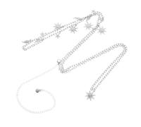 DIKACA Double Sun Moon Waist Chain Belt for Women Adjustable Metal Body Jewelry with Sunflower Embellishment Lightweight Silver Waist Accessory for Dresses Jeans Parties and Daily Wear