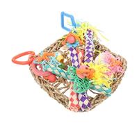 DIKACA Edible Woven Sea Grass Bird Foraging Wall Hanging Hammock Mat for Parrots Cage Climbing Bird for Cage