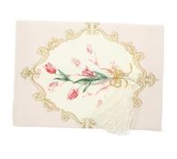 DIKACA Elegant Tulip Pink Cloth Tissue Box Holder Soft Fabric Napkin Storage Case for Car Desktop Decor Hotel Tissue Dispenser with Scratch-resistant Surface and Comfortable Touch