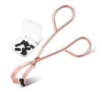 DIKACA Eyelash Curler Mini Half Eyelash Curler Metal with Replacement Pads for Inner and Outer Lash Corners Portable Eye Makeup Tool