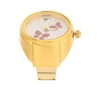 DIKACA Fashion Red Winged Ring Watch, Portable Decorative Finger Watch for Women, Party Accessory Statement Jewelry with Dual Motif