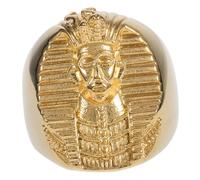 DIKACA Fashionable Egyptian Themed Men's Stainless Steel Ring Gold Tone Band for Special Occasions Stylish Men S Accessory Unique Pharaoh Casting Idea