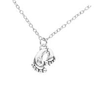 DIKACA Feet Pendant Necklace for Mom Metal Charm Jewelry Sentimental Keepsake to Commemorate Birth Dainty Girl Necklace for Cherished Memories